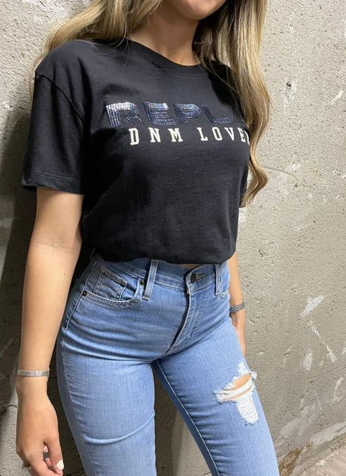 Replay Women Tshirt טישרט ריפליי לנשים שחור